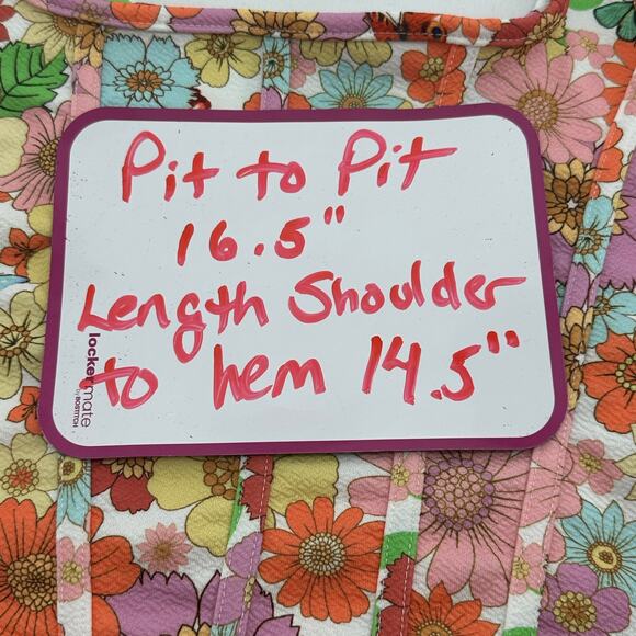 Shein Retro 60s Style Floral Print Cropped Corset Top Medium Groovy Festival - Picture 3 of 4